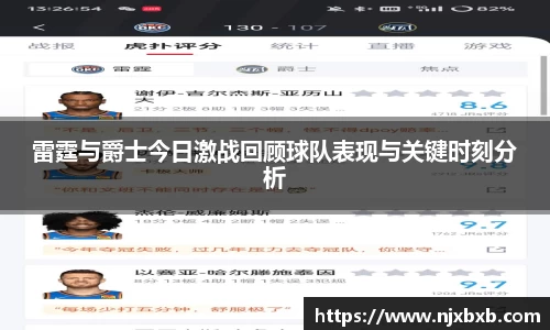雷霆与爵士今日激战回顾球队表现与关键时刻分析